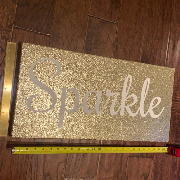 Sparkle ✨ gold glitter wall hanging canvas 1’ x 2’​ - Picture 11 of 14